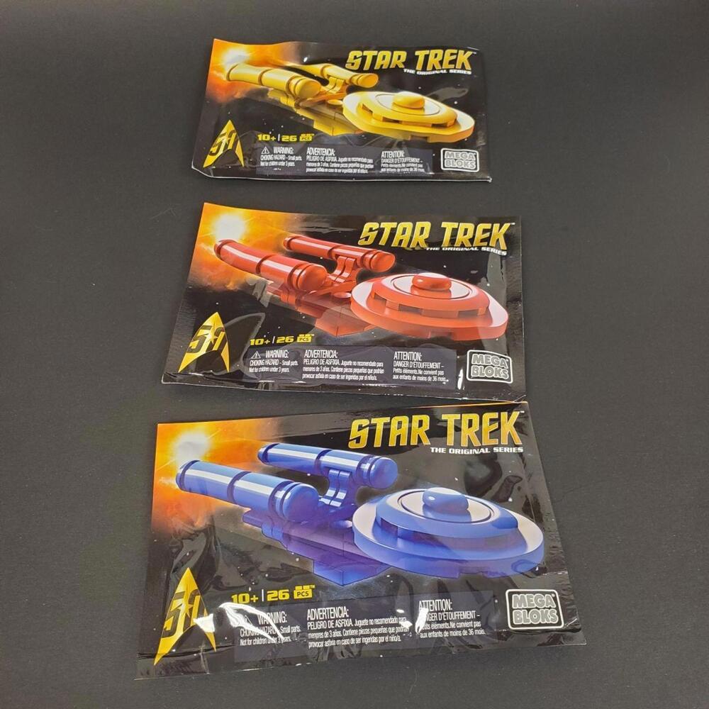 3 PCS Star Trek The Original Series Mega Bloks 2016 SDCC Exclusive 50th USS
